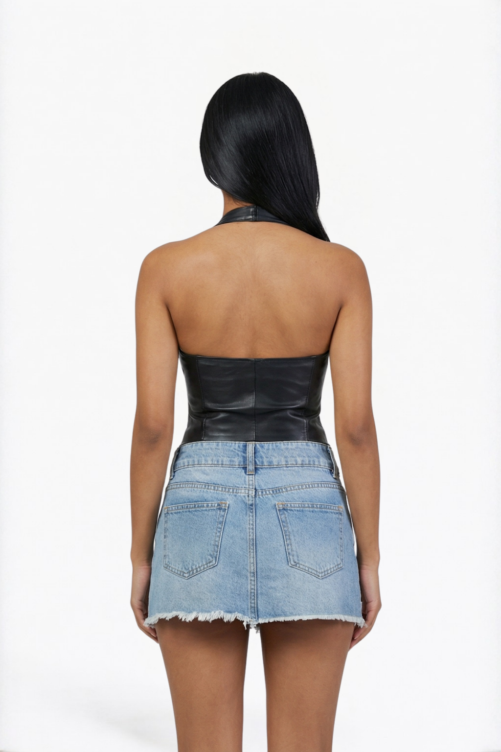 Light Wash Denim Mini Skirt