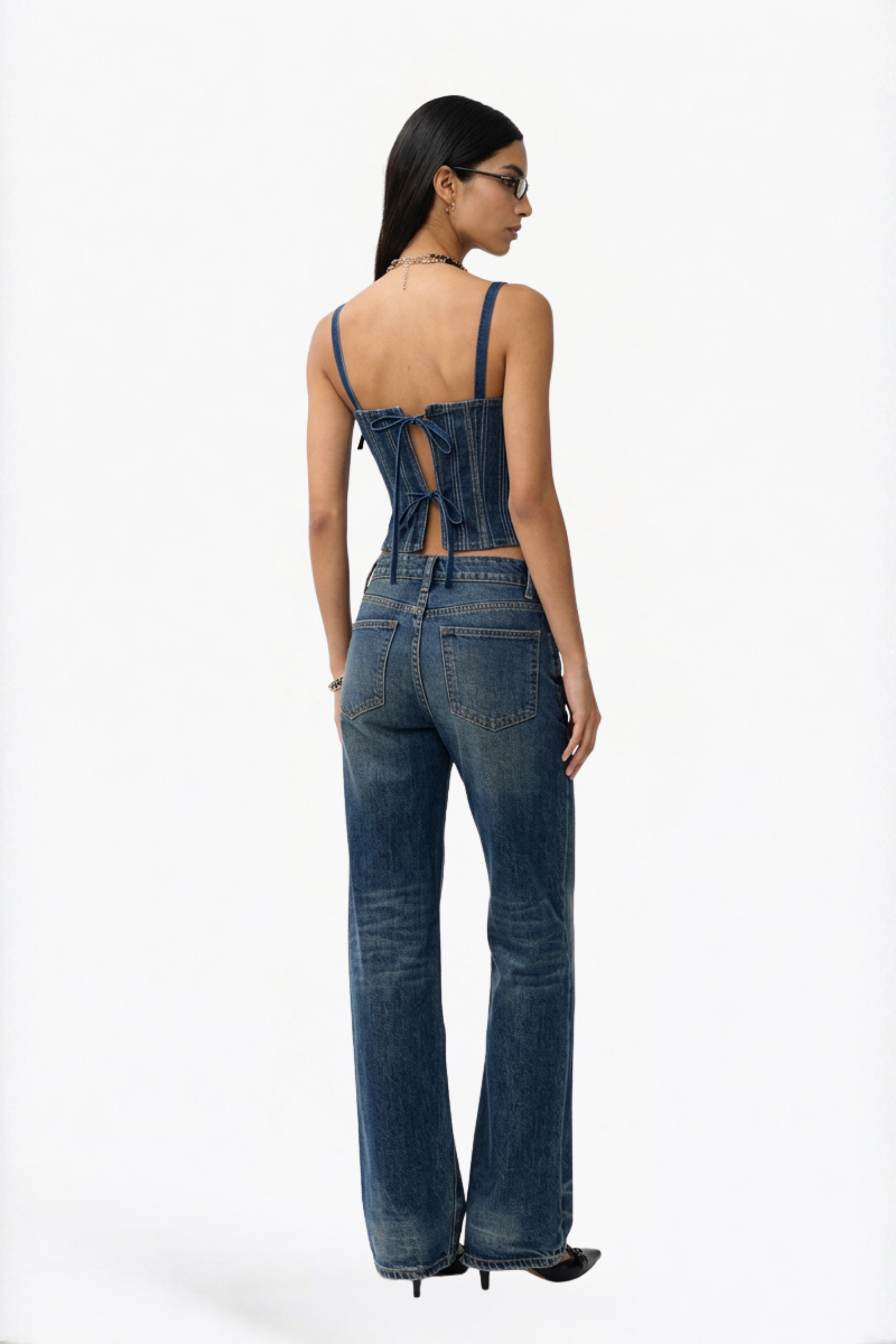 Dark Denim Bustier Top