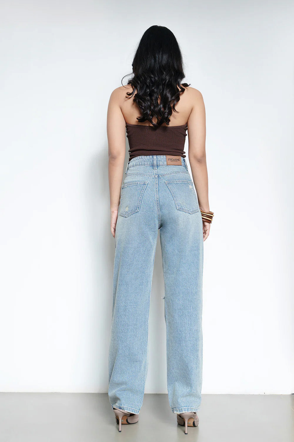 Easy Blue Distressed Women's Straight Jeans