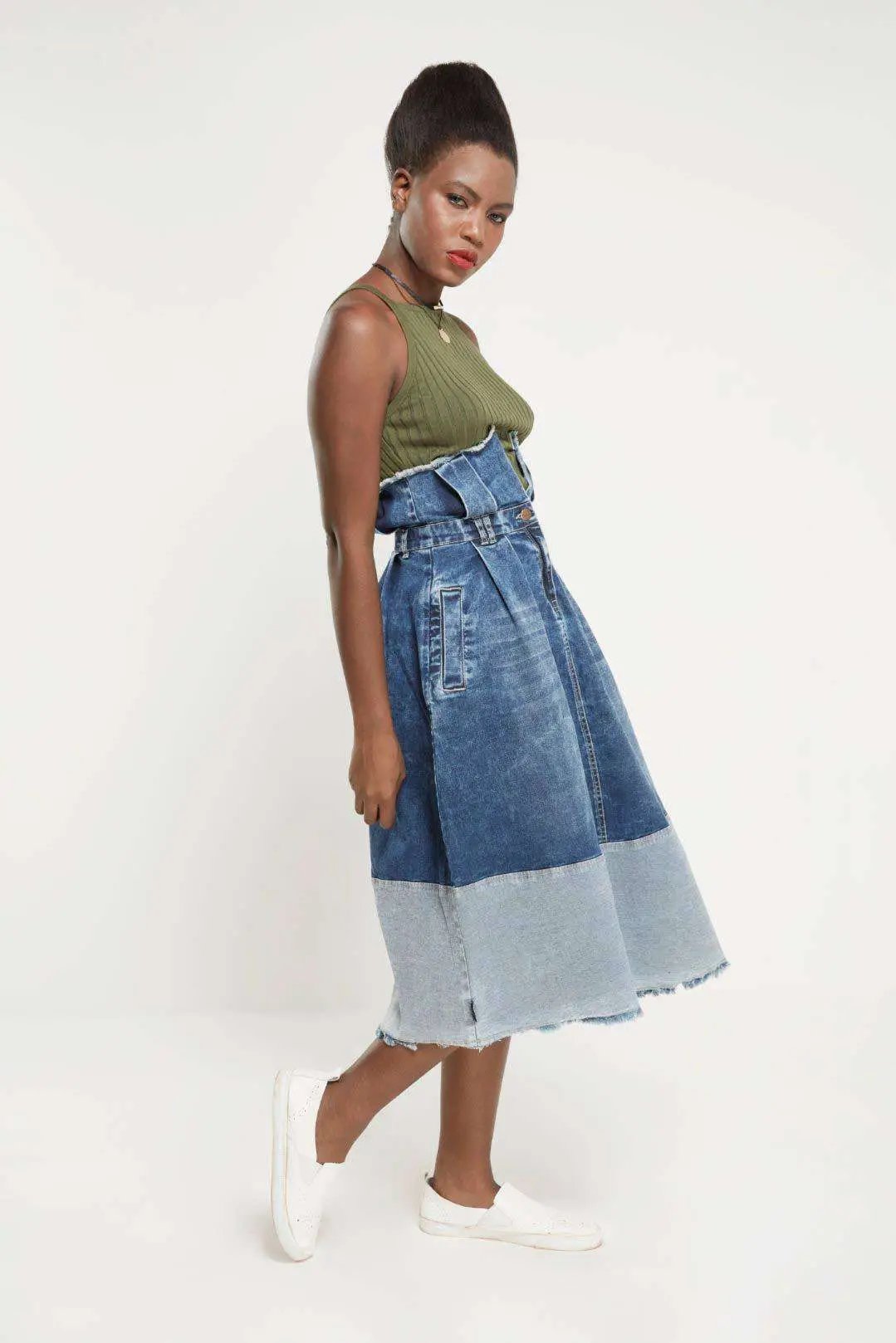High Waist Denim Skirt
