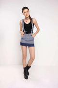 Denim Skirt With Suspenders