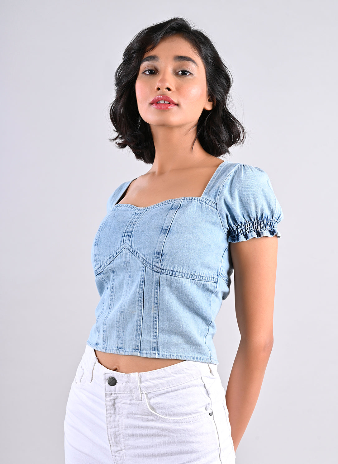 Denim Corset Top