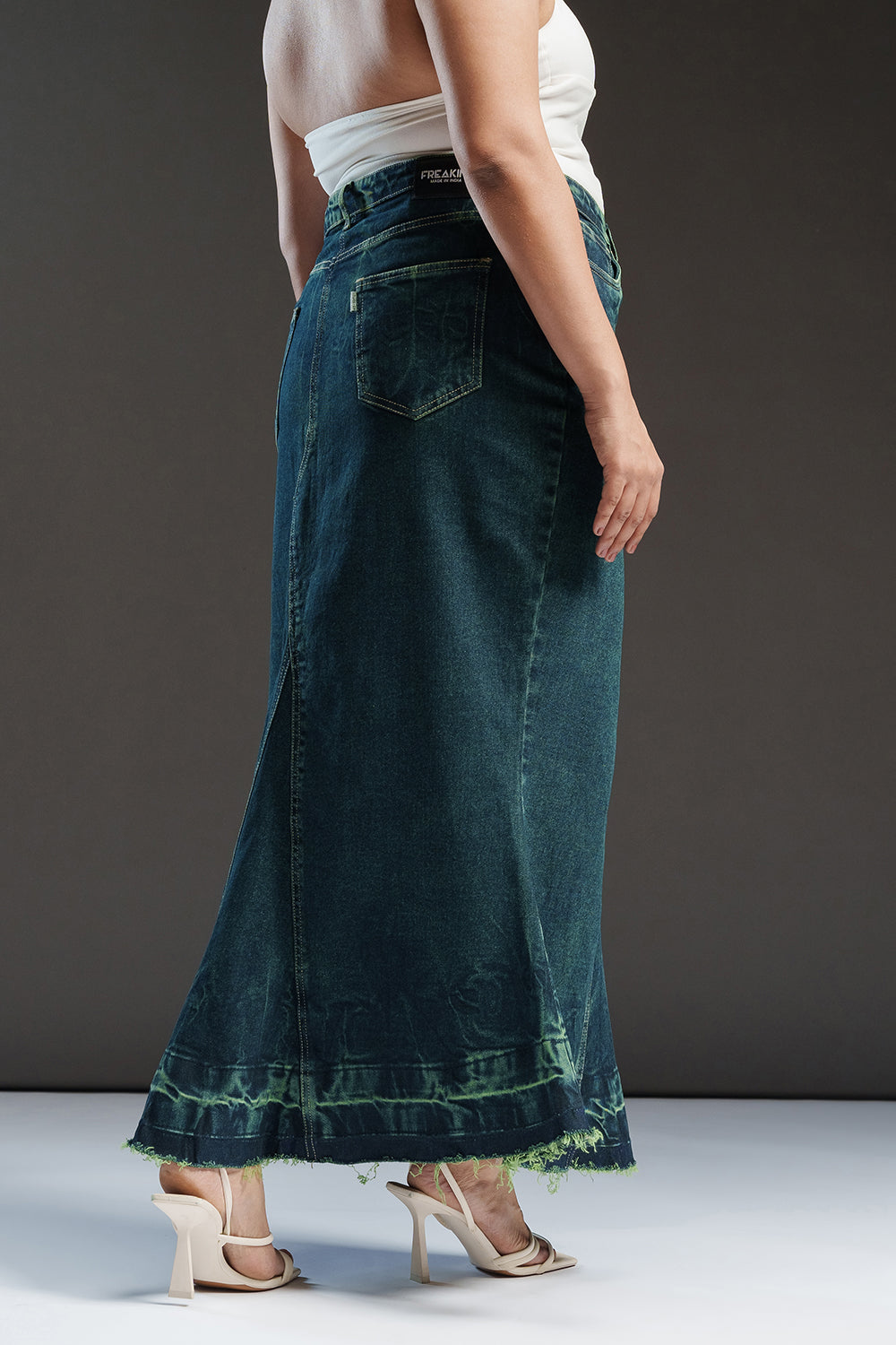 Lush Lagoon Curve Denim Mermaid Skirt