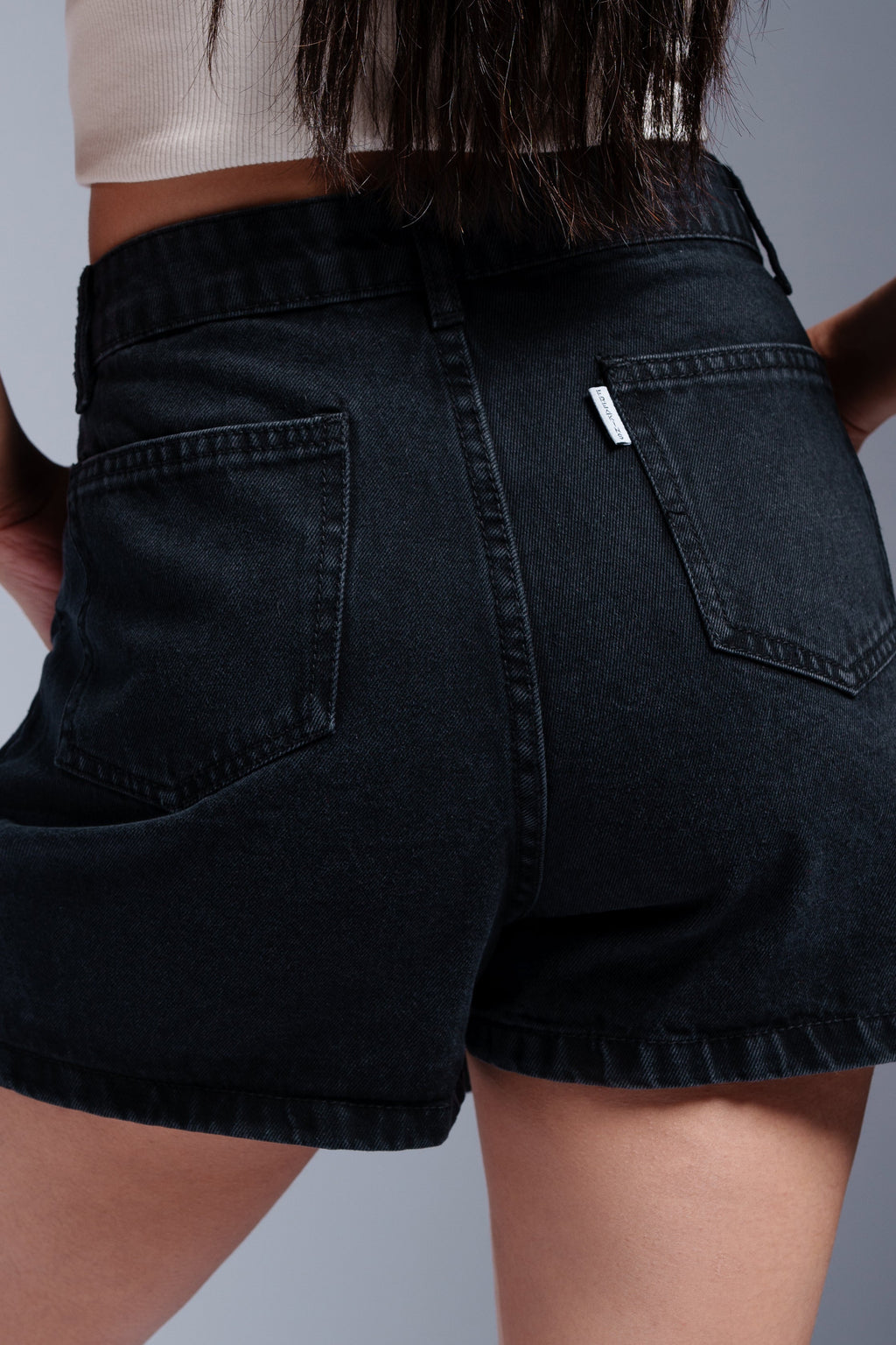 Edgy Asymmetric Charcoal Denim Skort