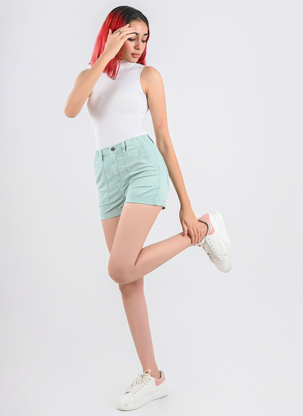 Blush Blue Utility Shorts