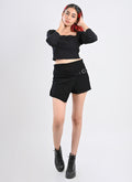 Black Overlap Skort