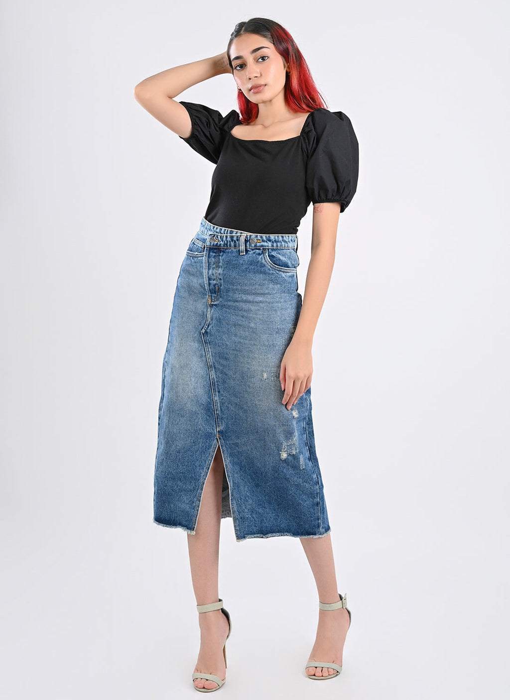 Overlap Midi Skirt