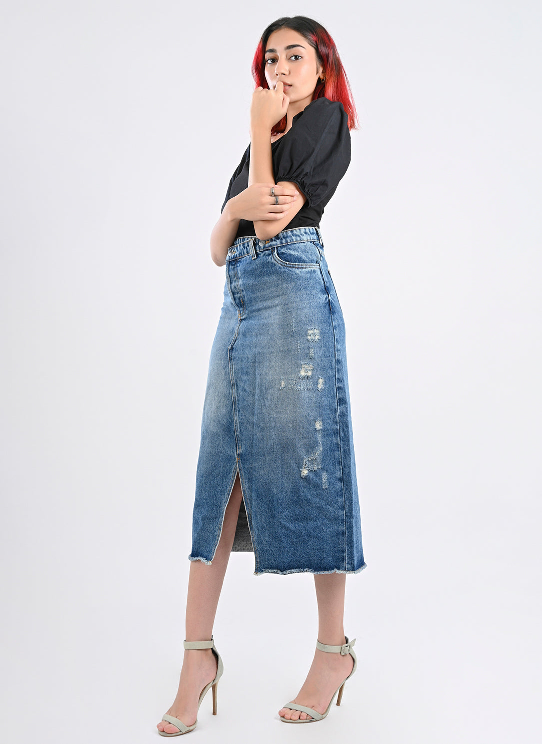 Overlap Midi Skirt
