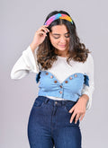 Cropped Denim Bustier