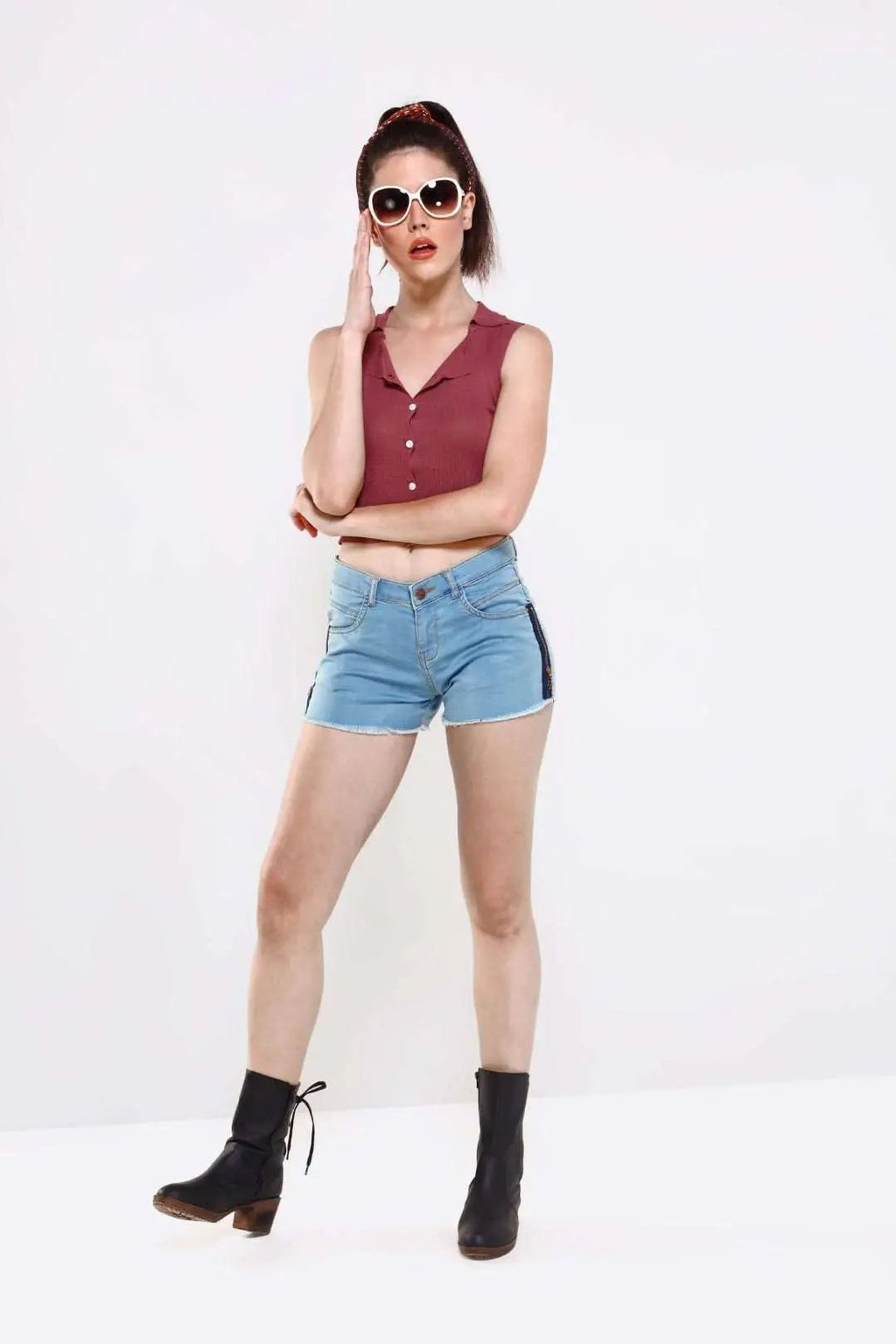 Light Blue Denim Hot Shorts