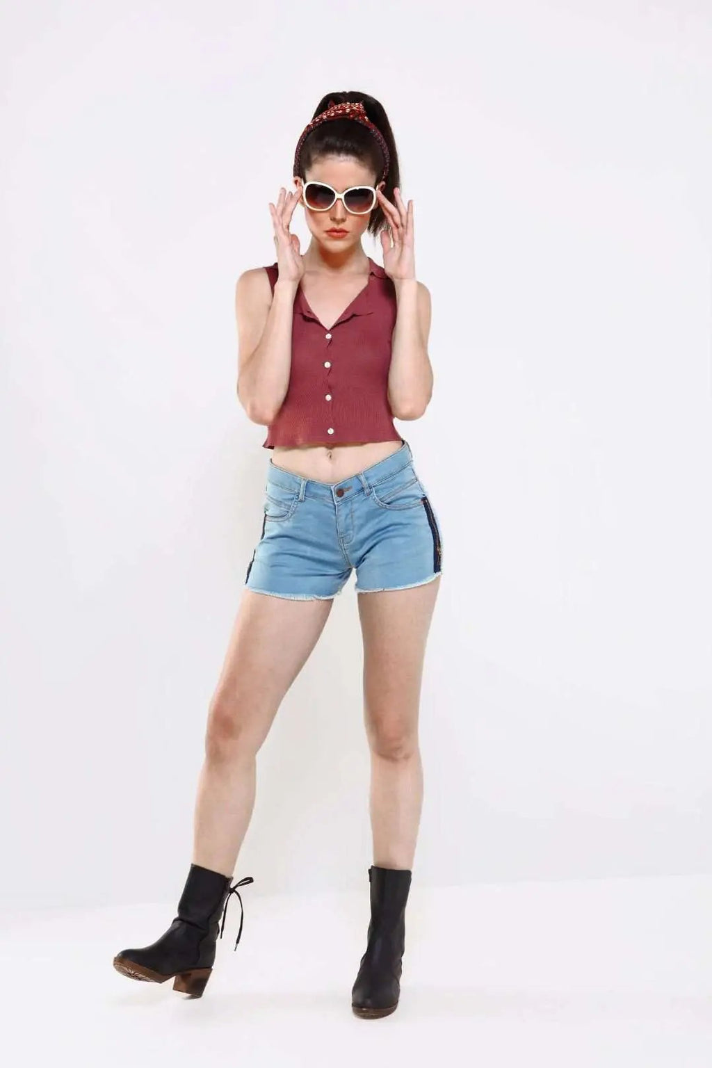 Light Blue Denim Hot Shorts
