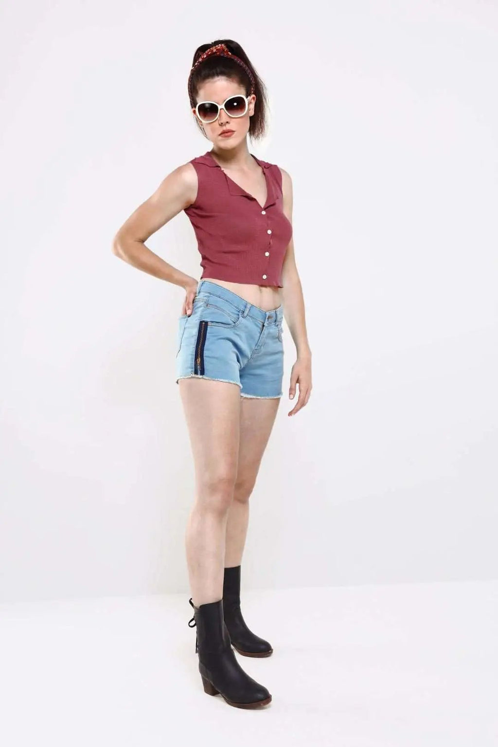Light Blue Denim Hot Shorts