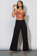 Jet Black Women's Wide Jeans