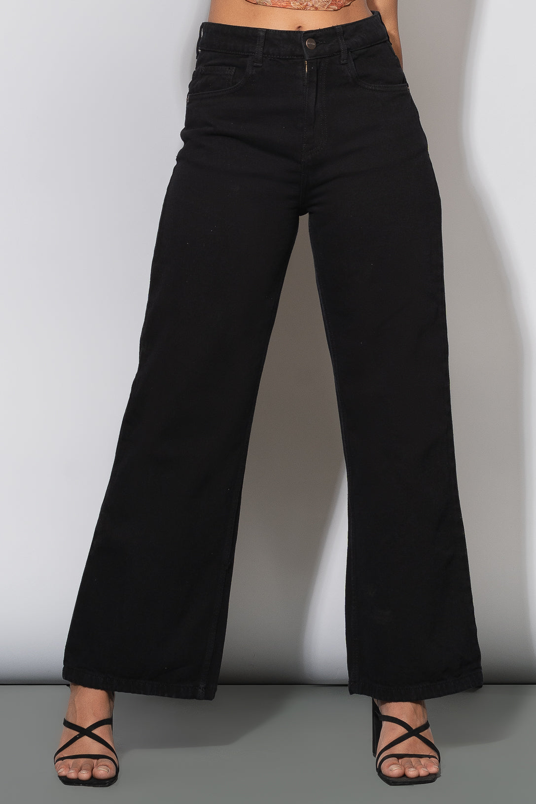 Jet Black Women's Wide Jeans