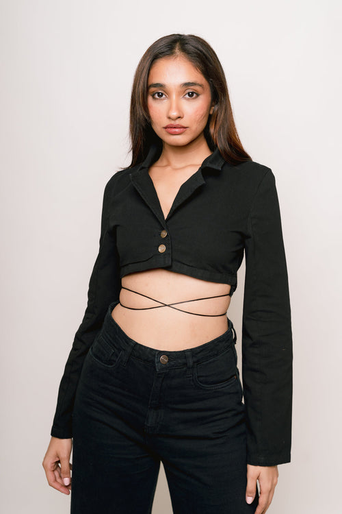 Black Cropped Top