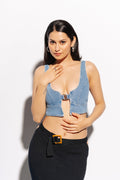 Little Blue Wash Butterfly Top