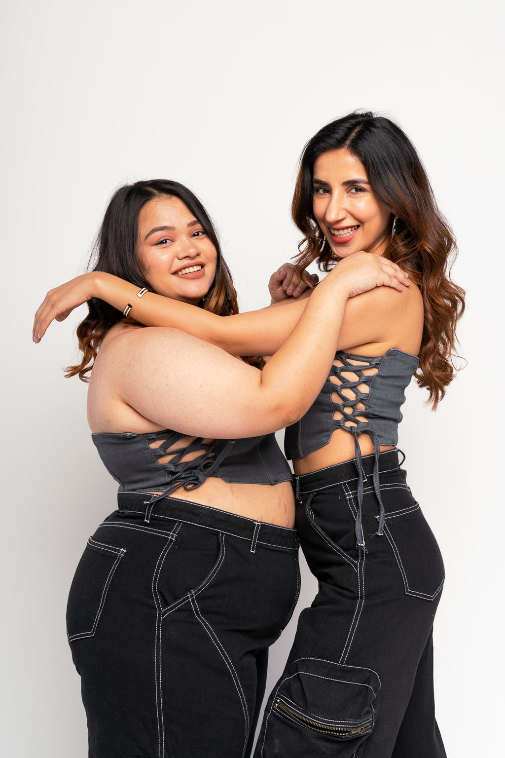 Pitch Grey Bustier Top