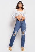 Blue Women's Slim Straight Jeans
