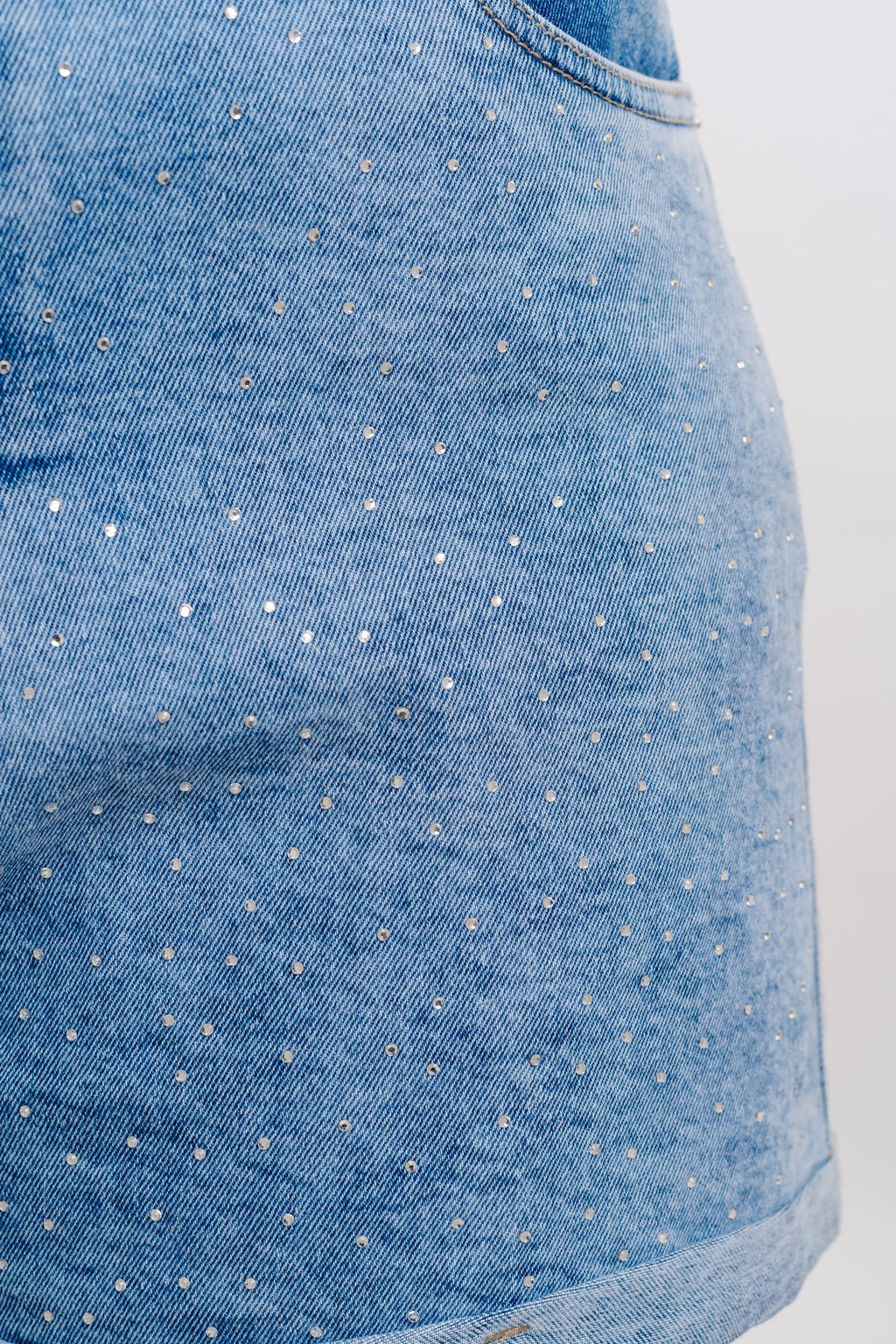 Denim Embellished Noah Indigo Shorts