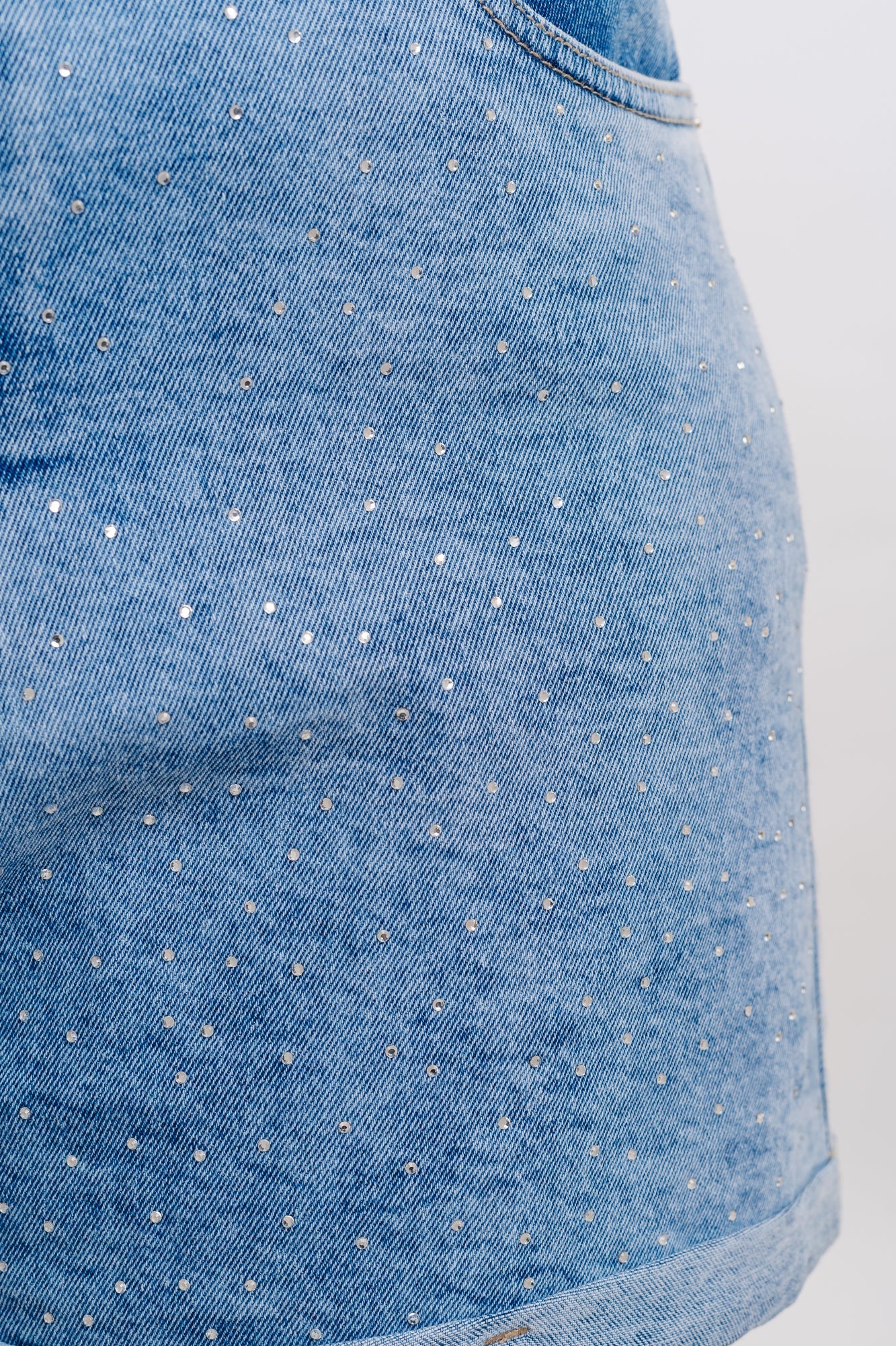 Denim Embellished Noah Indigo Shorts