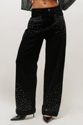 Embellished Black Straight Fit Jeans