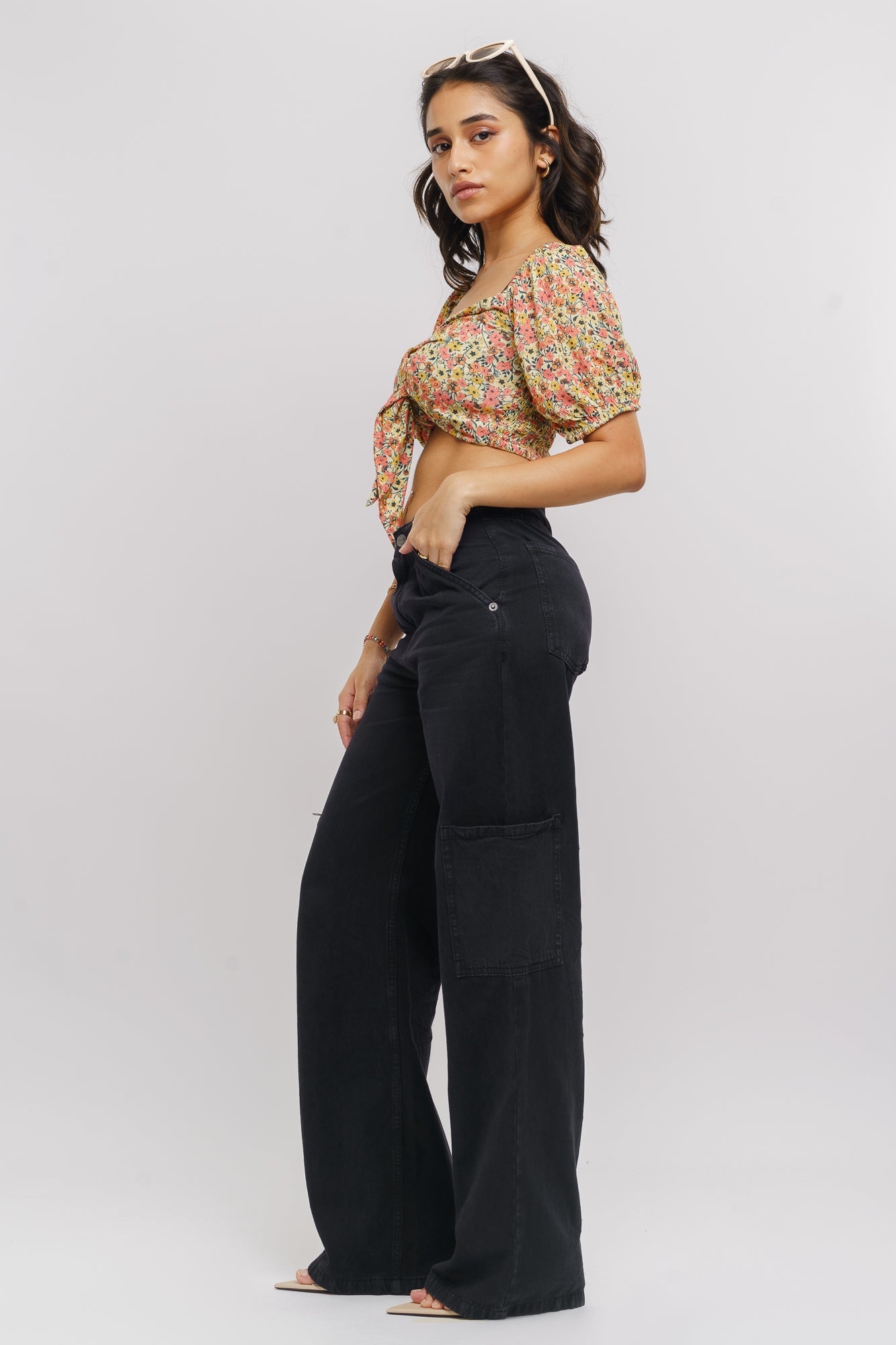 Inky Women's Straight Cargo Jeans
