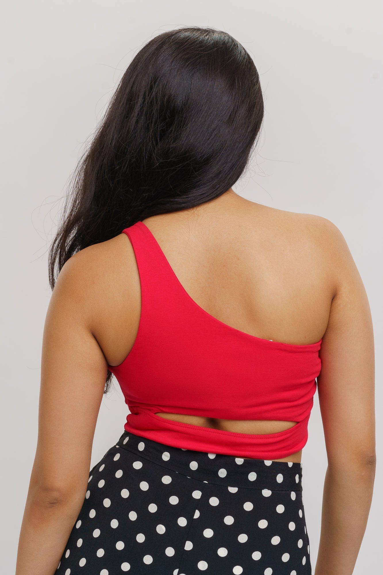Red One Shoulder Top