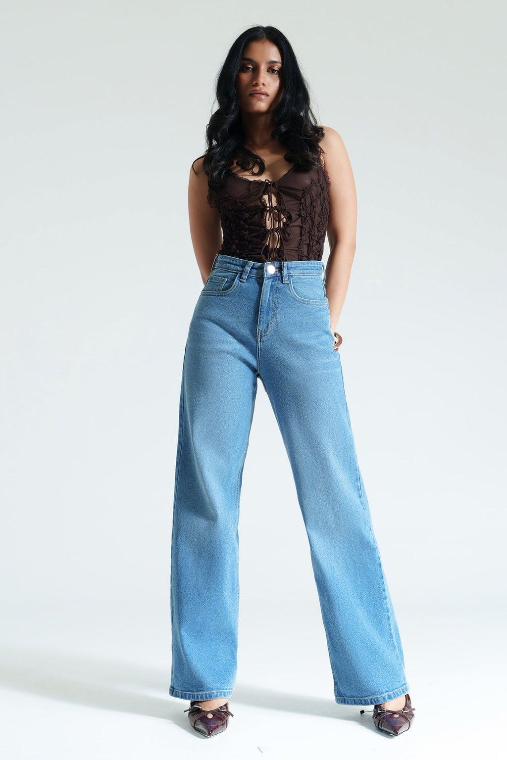 Dew Blue Women's Straight Jeans