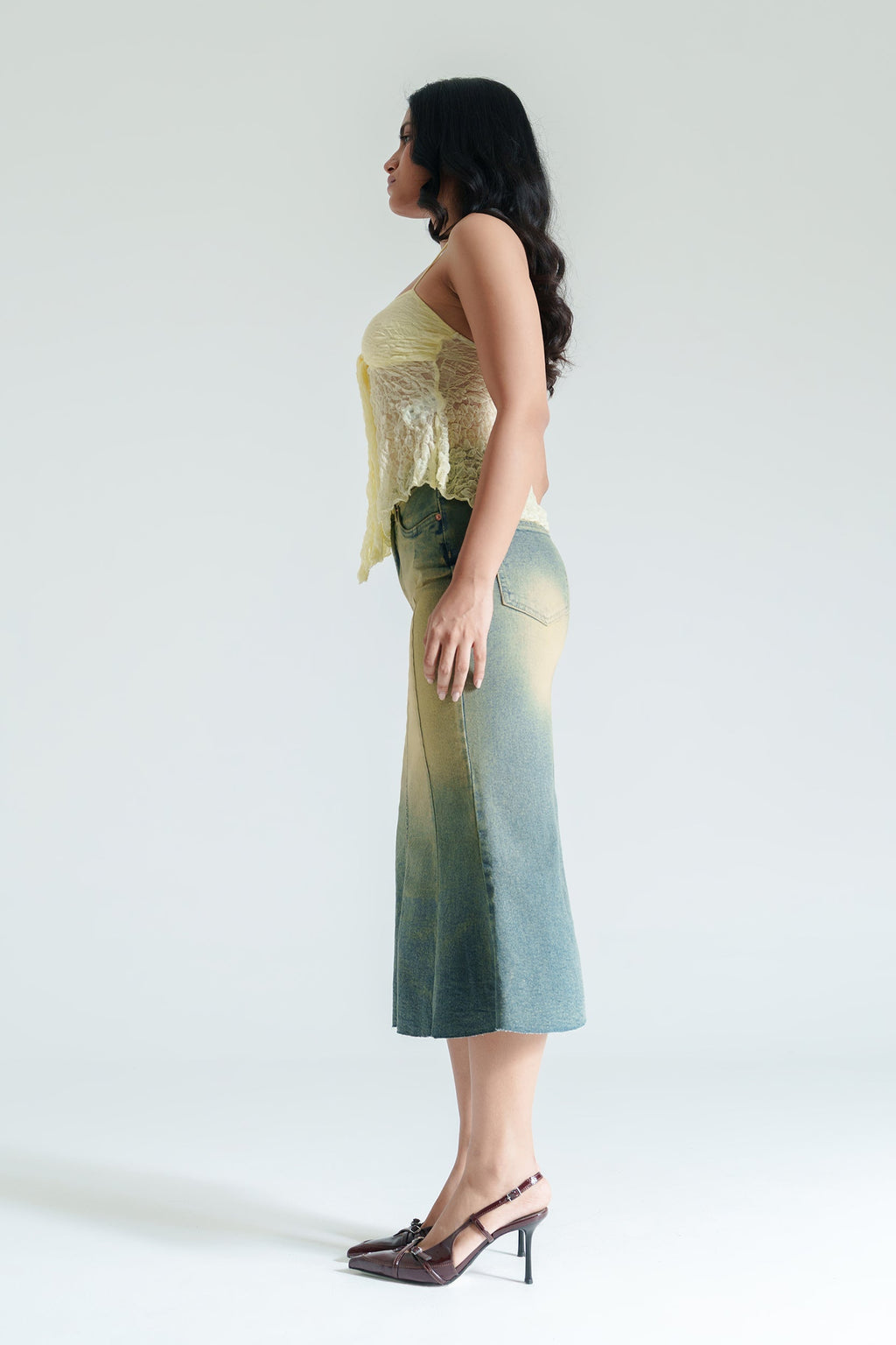 Antique Blue Women's Mermaid Denim Skirt