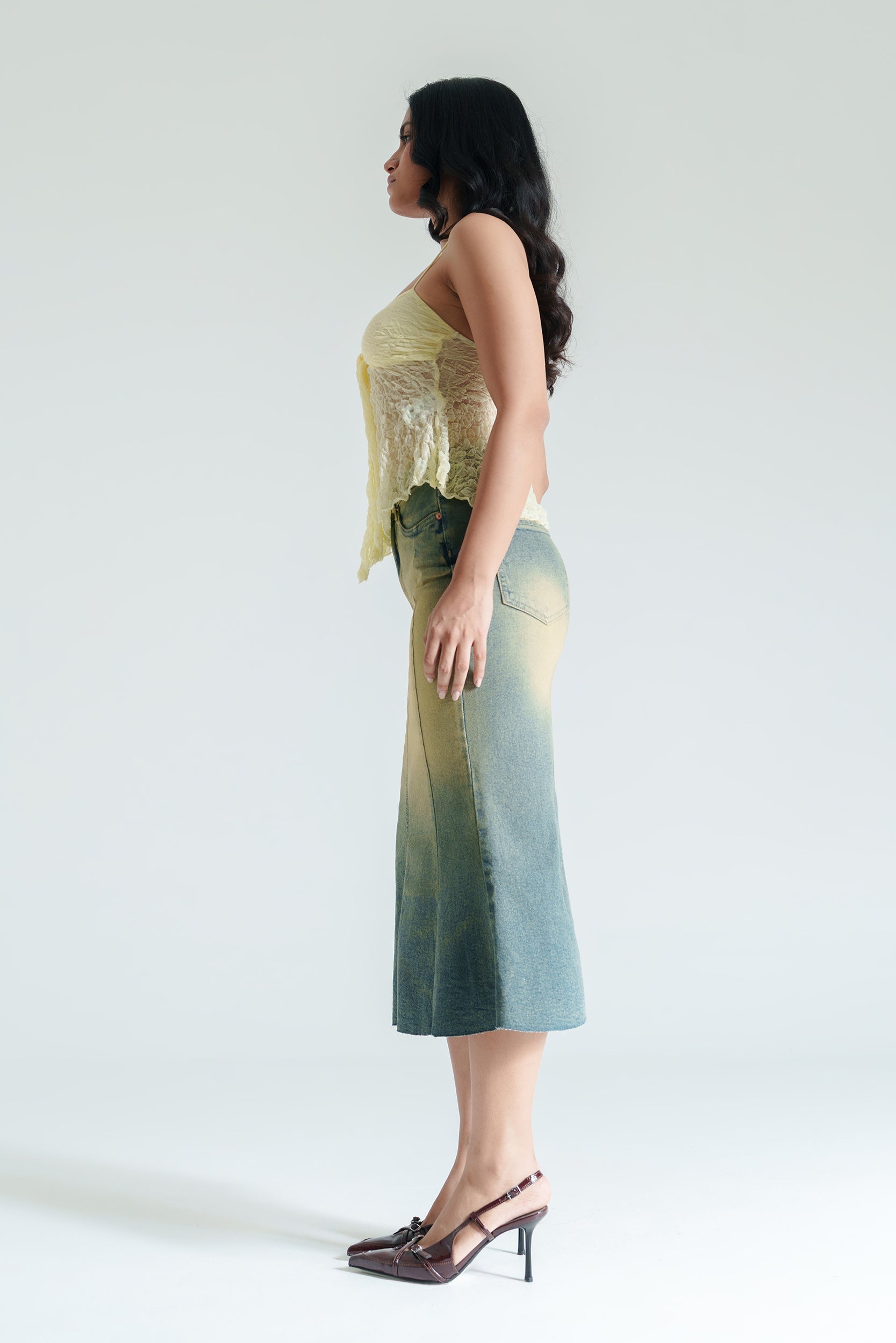 Antique Blue Women's Mermaid Denim Skirt