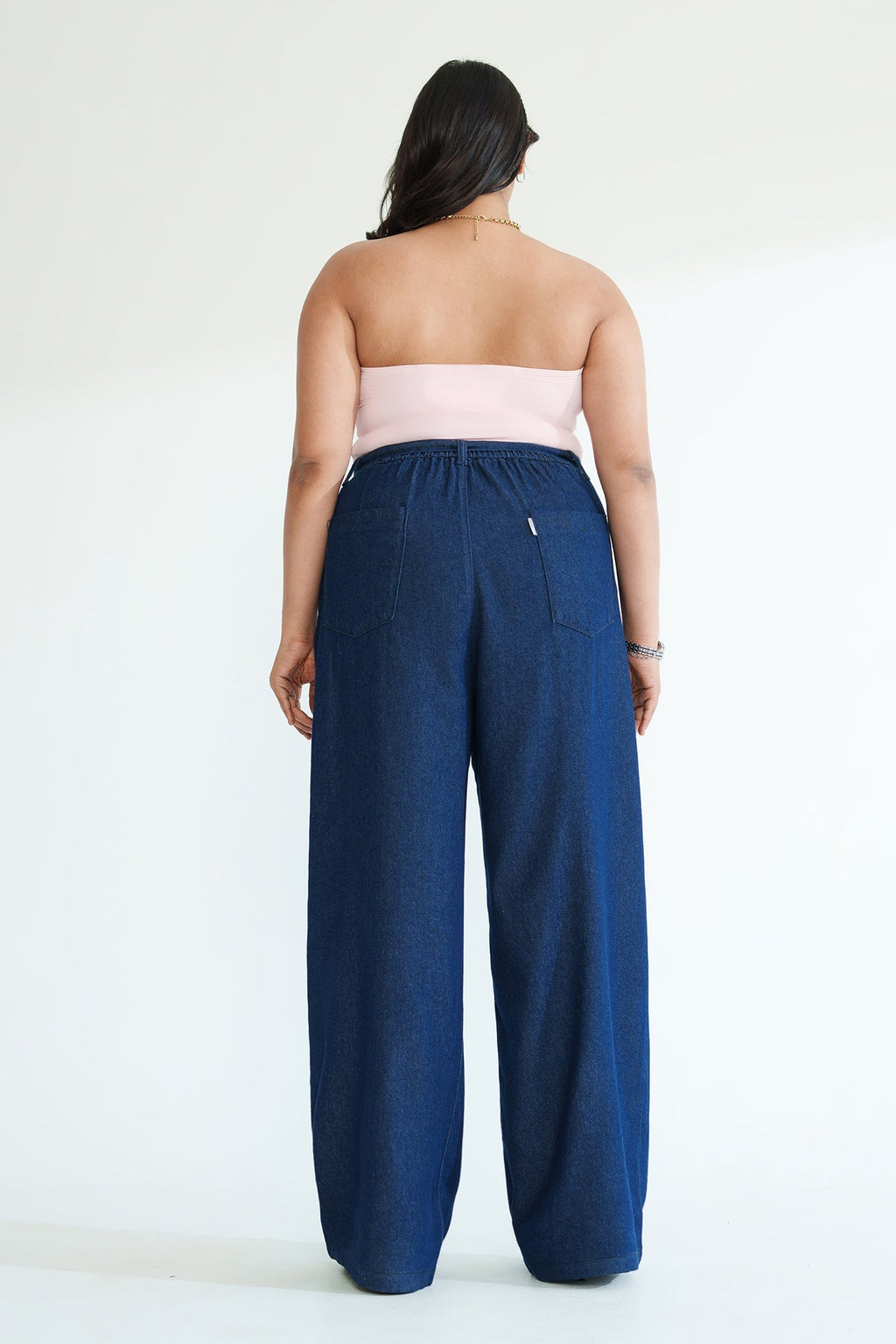 Curve Indigo Belted Women's Straight Jeans