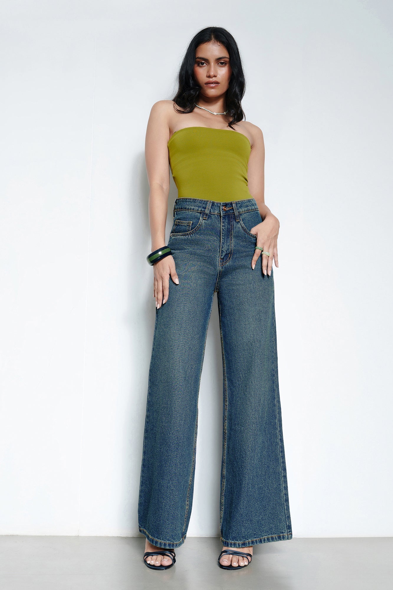 Iconic Blue Women's Wide Jeans