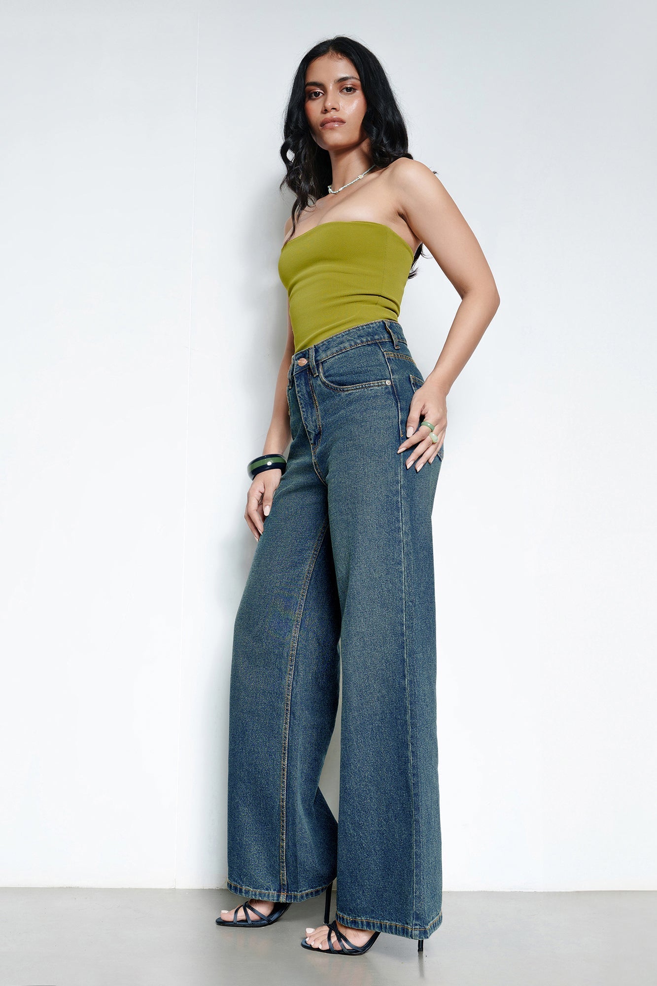 Iconic Blue Women's Wide Jeans