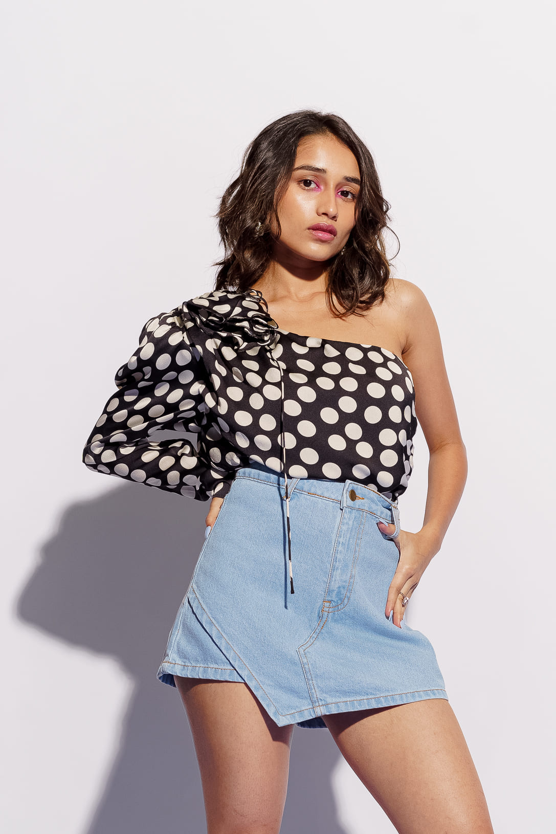 Denim Diagonal Light Skort