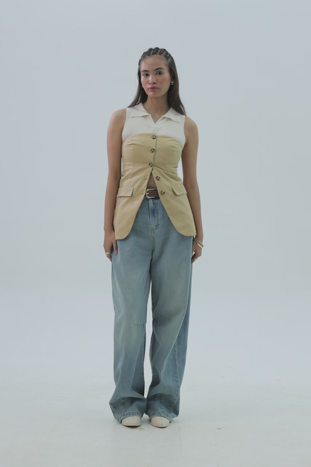 Cloudy Blue Balloon Baggy Jeans