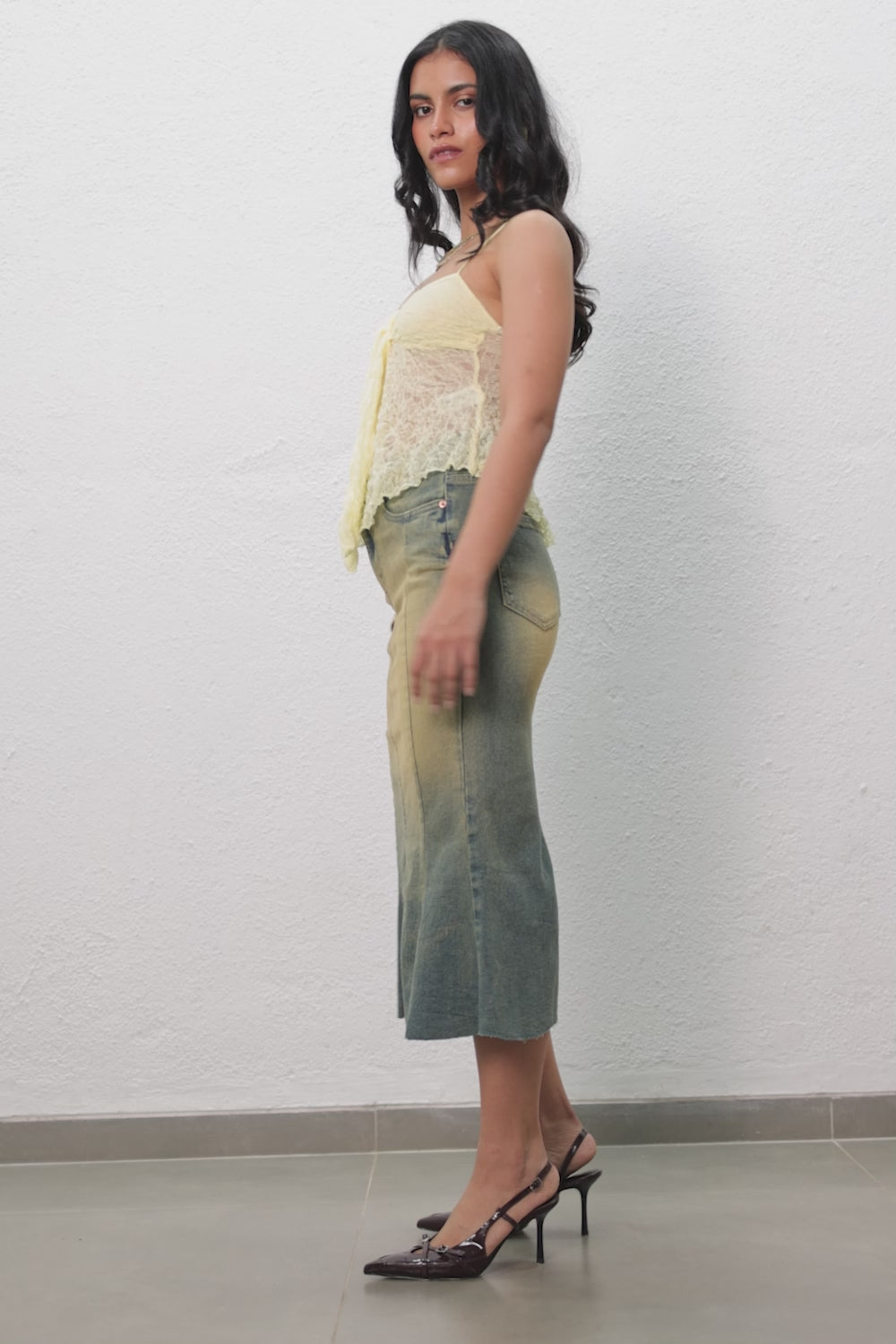 Antique Blue Women's Mermaid Denim Skirt