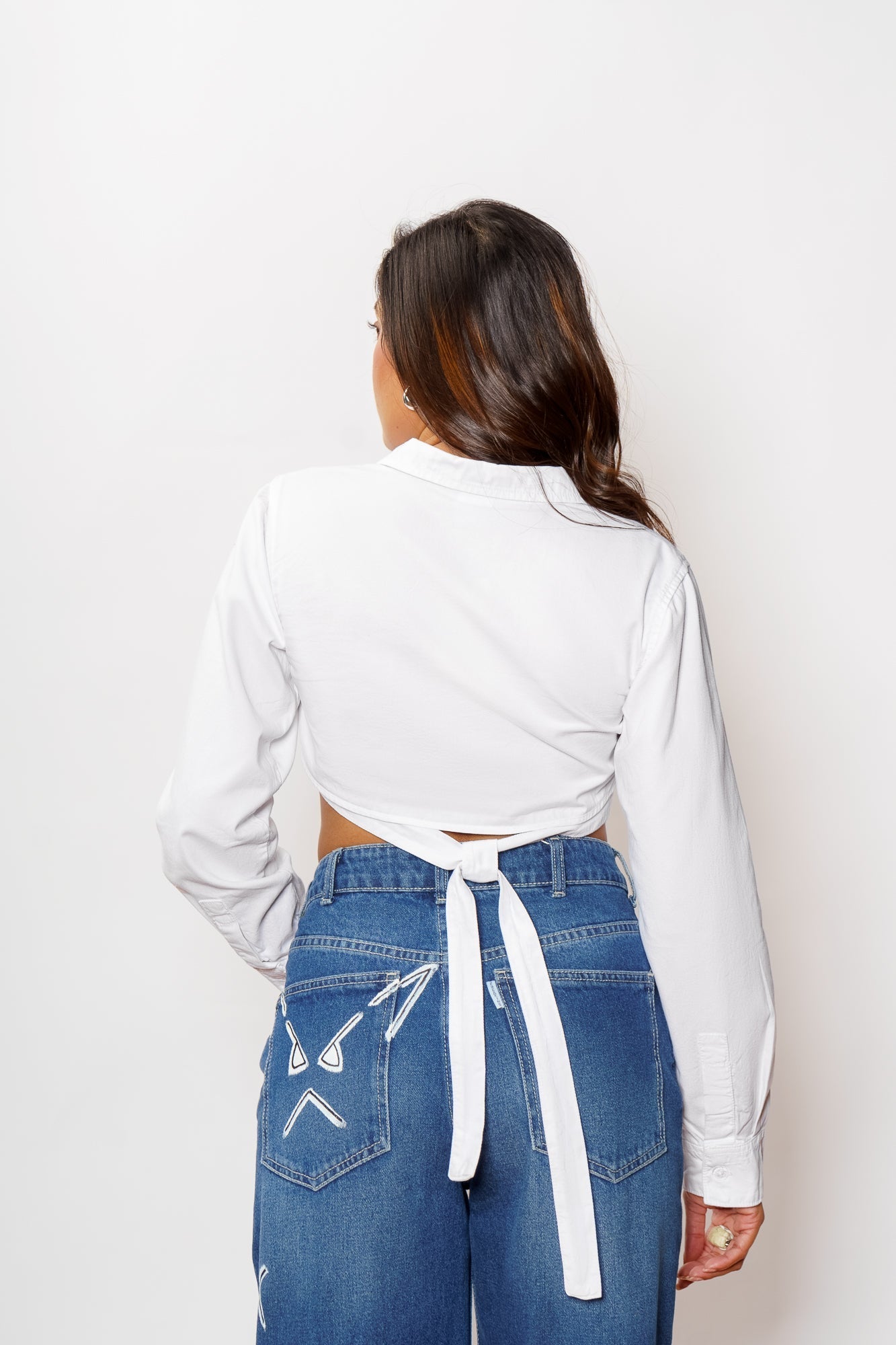 Back Tie Crop Shirt
